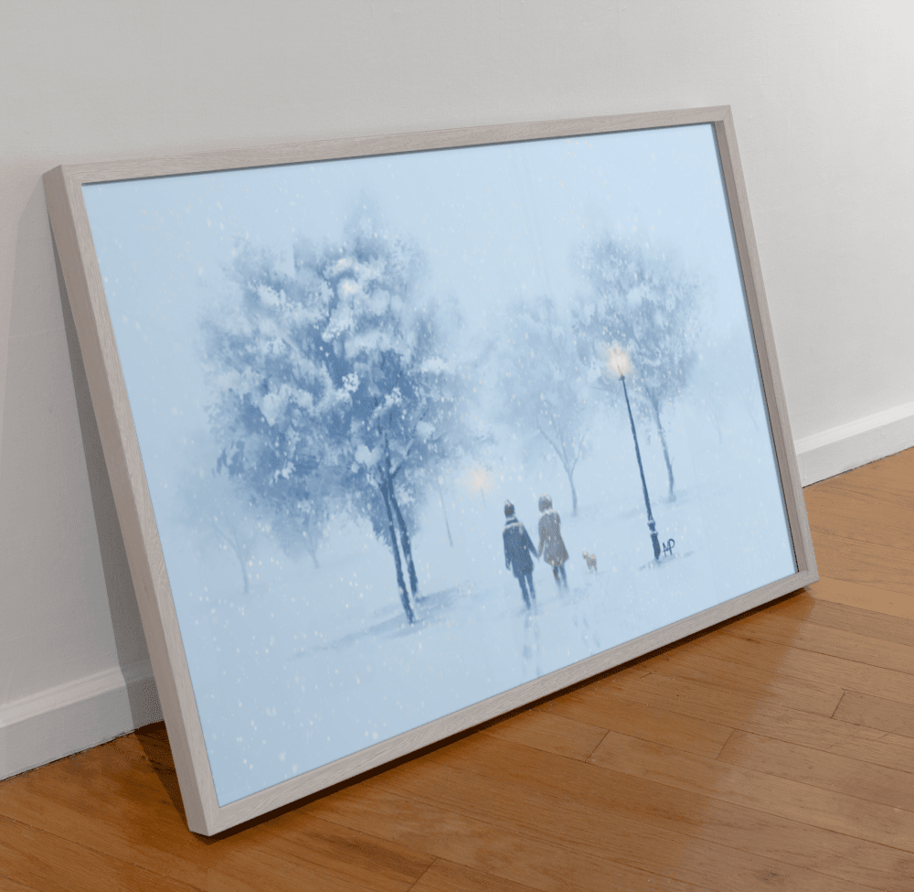 A Walk in the Snow Scenery Art Print