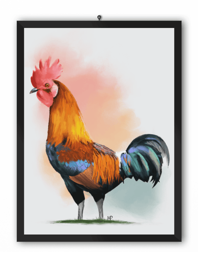 Cockerel Bird Art Print
