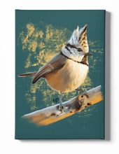 Load image into Gallery viewer, Crested Tit Bird Canvas Art
