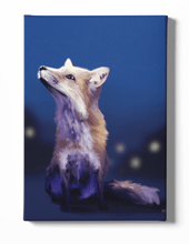 Load image into Gallery viewer, Fox at Night Animal Canvas Art

