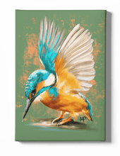 Load image into Gallery viewer, Kingfisher Bird Canvas Art
