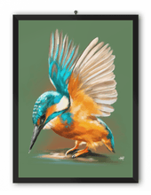 Load image into Gallery viewer, Kingfisher Bird Art Print
