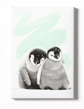 Load image into Gallery viewer, Penguin Embrace Bird Canvas Art
