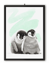 Load image into Gallery viewer, Penguin Embrace Bird Art Print
