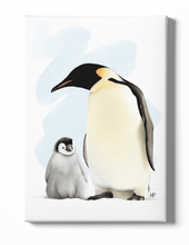 Load image into Gallery viewer, Penguin &amp; Chick Bird Canvas Art
