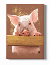 Load image into Gallery viewer, Piggy Animal Canvas Art
