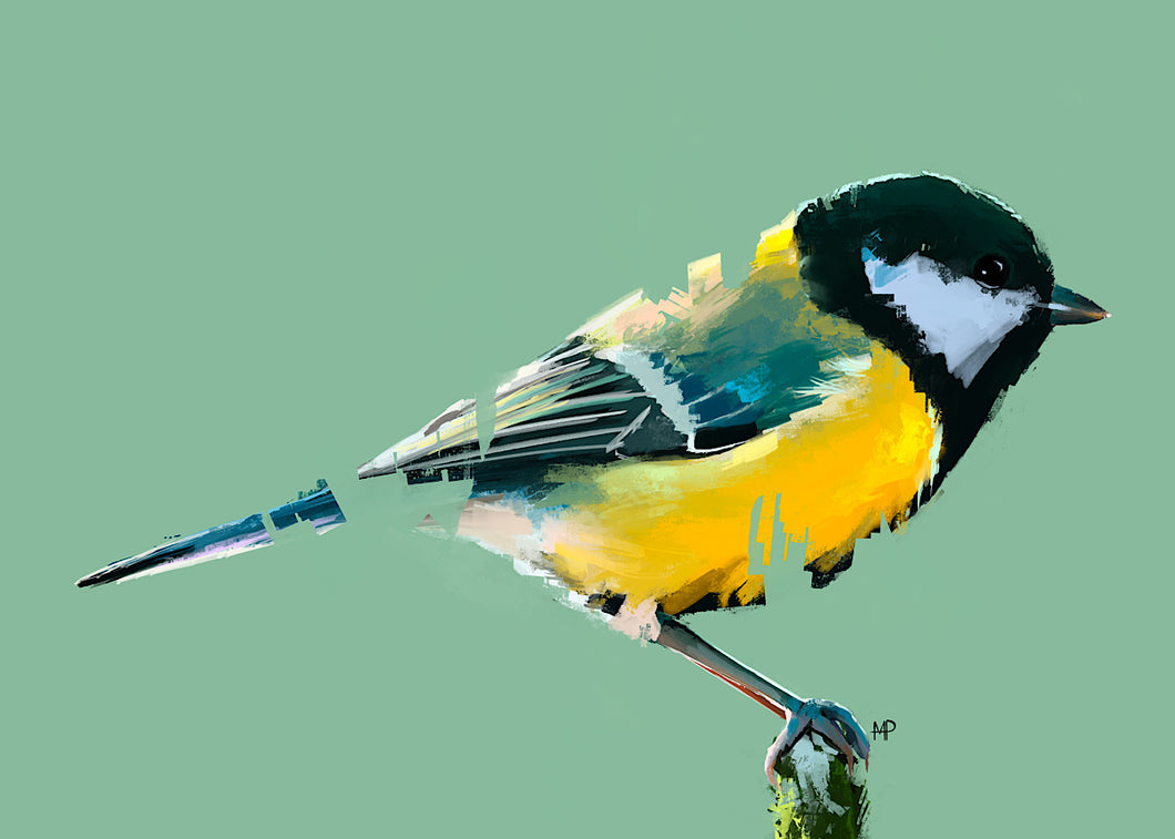Great Tit Bird Art Print & Canvas
